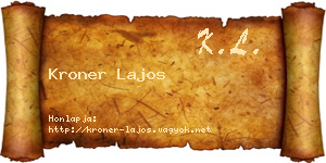 Kroner Lajos névjegykártya