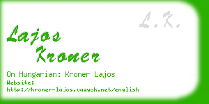 lajos kroner business card